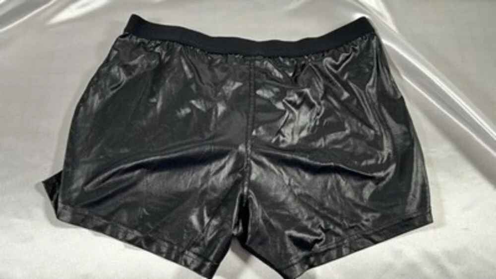 Vintage 90’s SEXY SHINY METALLIC MURANO BLACK SLICK BOXER BREIFS SIZE L